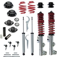 Sport Gewindefahrwerk Domlager Koppelstangen Puffer RedLine Set paßt für BMW E36