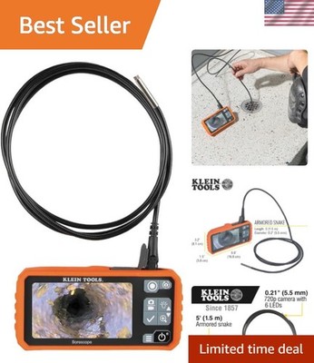 4.3-Inch LCD Plumbing Borescope with LED Light & Hook, Magnet Attachments