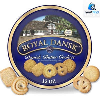 Danish Butter Cookies 12oz Tin Made in Denmark Assorted Traditional Flavors