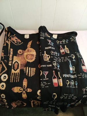 2 Jess & Jane 3/4 Sleeve Womens Shirts Med, Wine Motif, Abstract