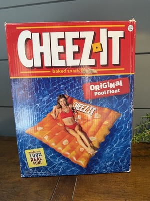 Giant Cheez-It Pool Float   Extra Large Inflatable Snack Shaped Floatie for P...