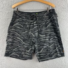 Quiksilver Board Shorts Mens 34 Waterman Paddler Black Swim Trunks Surf Stretch
