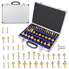 PLATINUMEDGE Router Bits Set, Tungsten Carbide Router Bits Set 1/4 Shank, Router