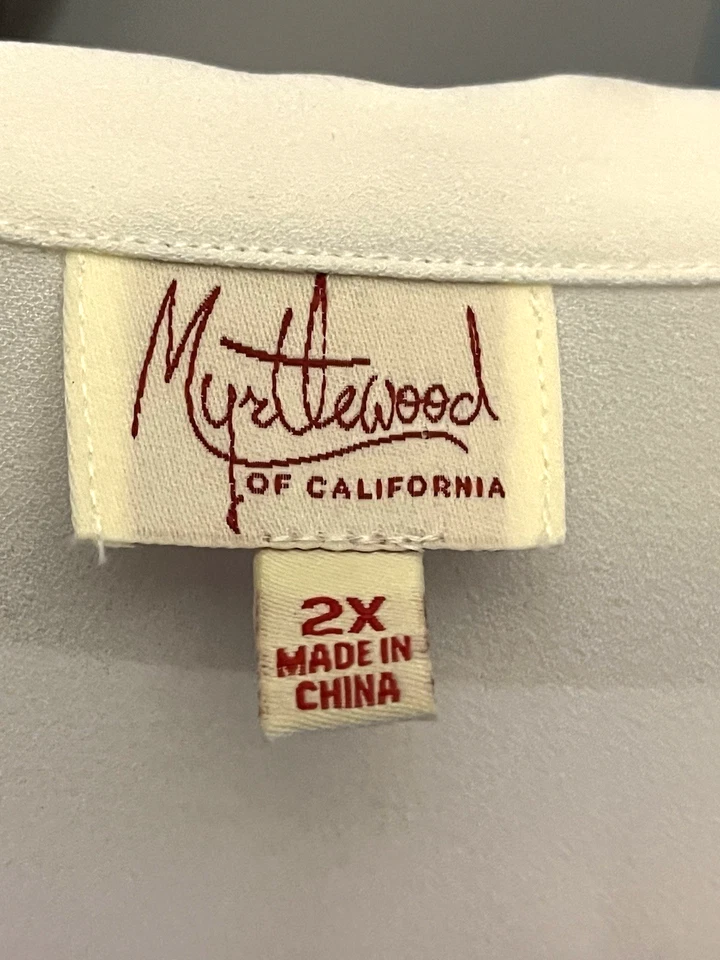 Blusa sin mangas Myrtlewood Of California para mujer talla grande 2X marfil Foto 2 de 4