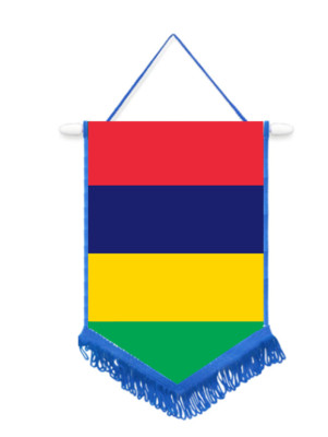 Mauritius Auto / Wandwimpel mit farbigem Rand tolle Mitbringsel