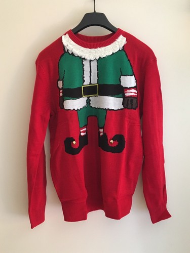 H\u0026M Men's Ugly Elf Christmas Sweater 