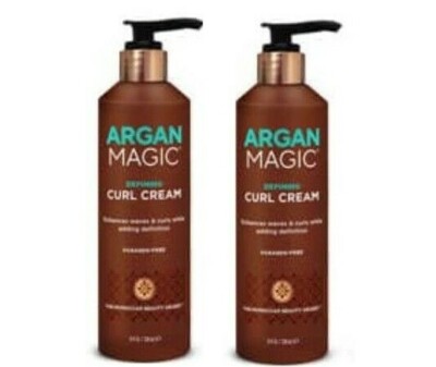 Lot of 2 Moroccan Beauty Secret ~ Argan Magic Defining Curl Cream 8.5 fl oz 
