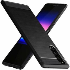 For Sony Xperia 5 II Case Carbon Fibre Gel Cover Ultra Slim Shockproof