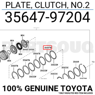 3564797204 Genuine Toyota PLATE, CLUTCH, NO.2 35647-97204 | eBay