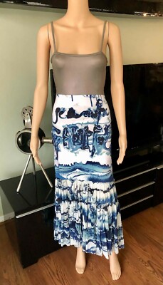 Jean Paul Gaultier Soleil F/W 2001 Metallic Abstract Print Maxi