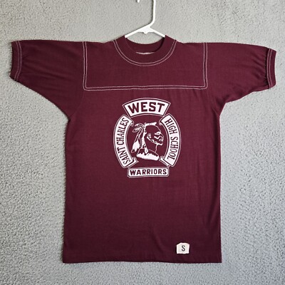 VTG 70s Bantams Ringer T-Shirt Small St. Charles West Warriors 