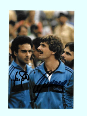 Wilfried Hannes&Hansi Müller DFB Vize-WM 82 EM 80 Foto 10x15 original Autogramme