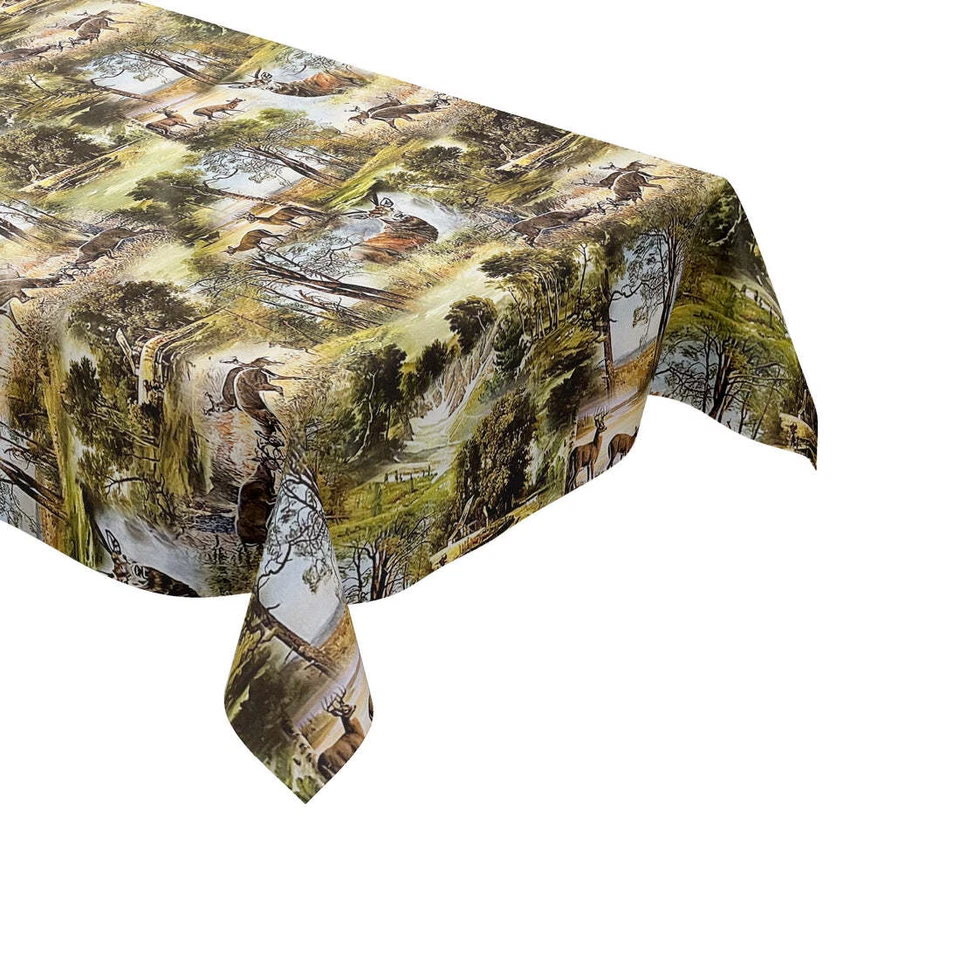Wachstuch Tischdecke P739-1 Jagdmotiv Wildmotiv Hirsch Reh Wald eckig rund oval - Bild 2 von 4