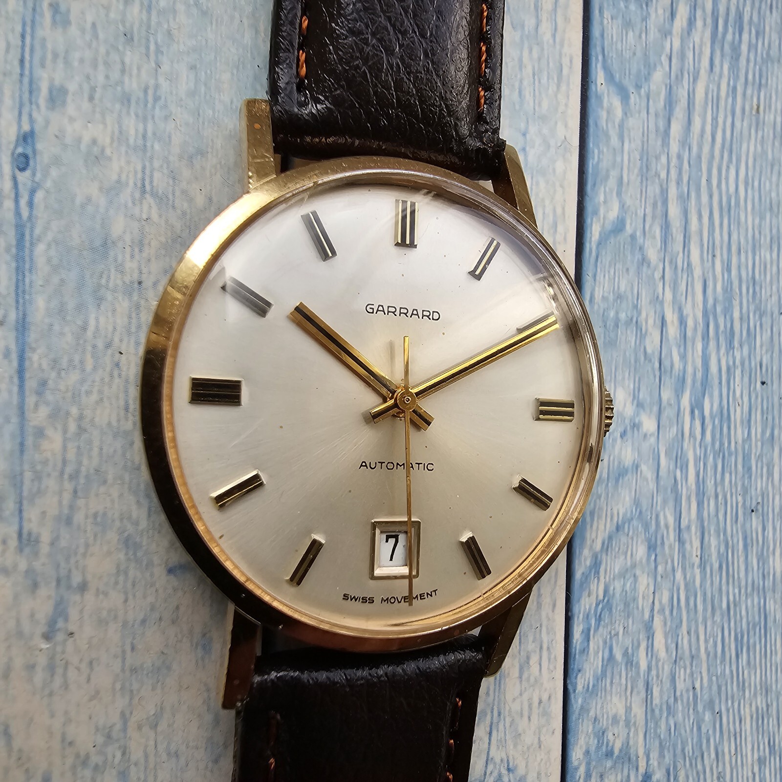 Vintage 9k Solid Gold Garrard Automatic Men's Wat… - image 3