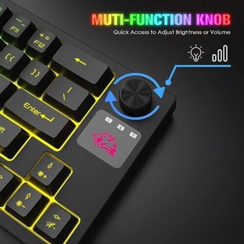 Mini Gaming Keyboard For PC RGB Backlit Ergonomic 62 Key With Mouse And Pad - Picture 6 of 6
