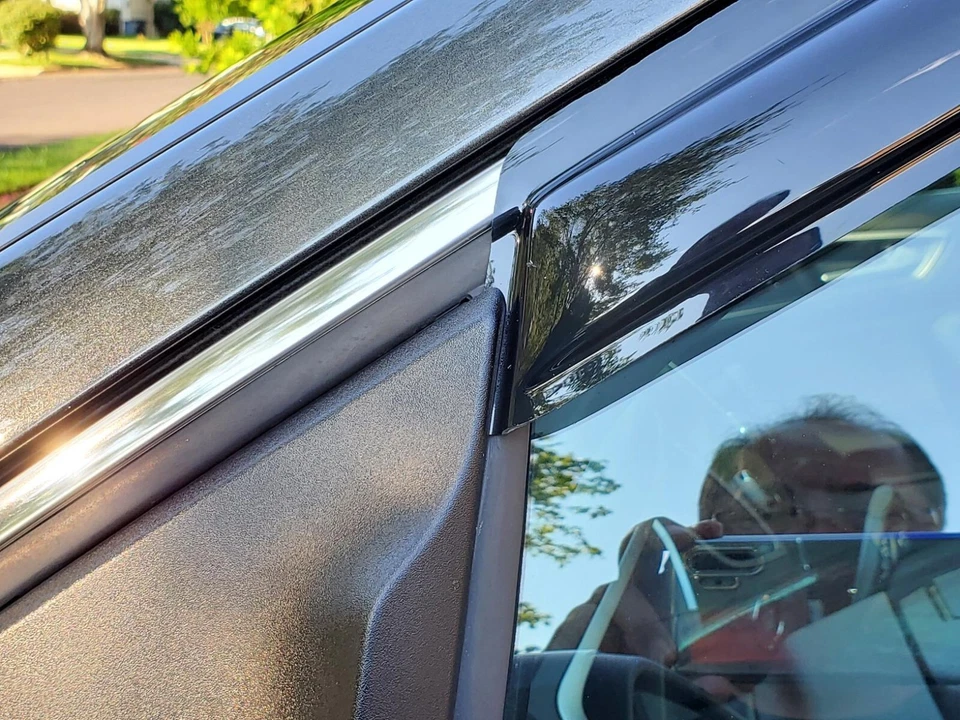 AVS Smoke Rain Guards Vent Visors 3M Tape-On for 15-2024 Ford Edge SUV USA-Made - Image 3 of 4