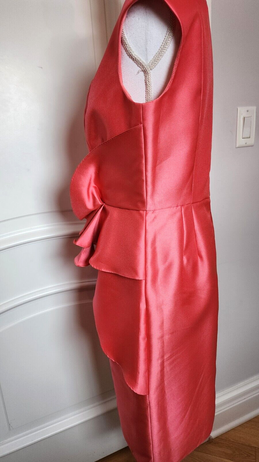 Carmen Marc Valvo Solid Orange Ruffled Dress Gown… - image 4