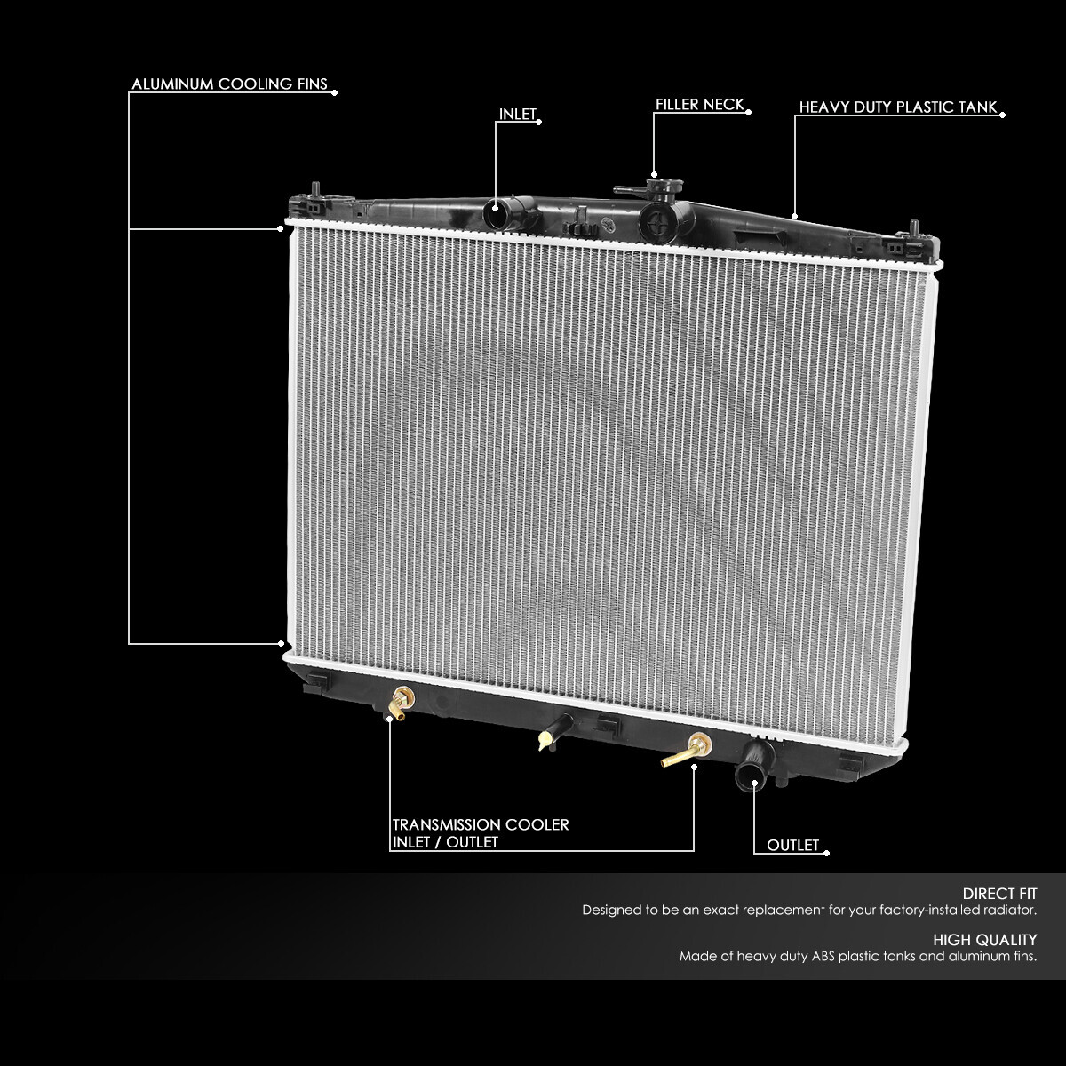 For 2014-2018 Toyota Highlander AT MT Radiator Factory Style Aluminum ...