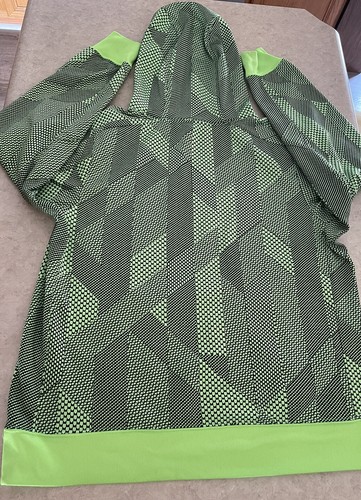 Nike Therma-Fit Youth XL (18-20) Unisex Hoodie Neon Green Geometric Pattern - Picture 11 of 11