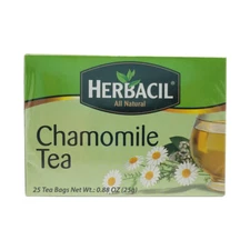 Herbacil Natural Chamomile Tea. Warm, Soothing and Relaxing. 25 Bags. 0.88 oz