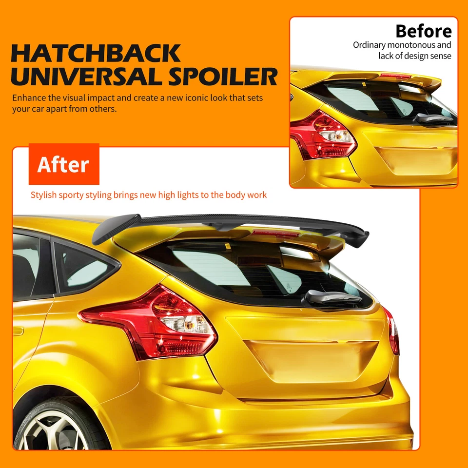 碳纤维风格后屋顶锅炉唇翼适用于日产 March Hatchback 2012-24 — 第 4/4 张图片