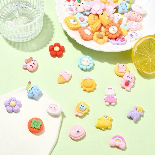 Jewelry Making Assorted Plastic Resin Food Flower Cabochons Embellishments - Picture 2 of 5