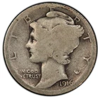 1916-D MERCURY DIME KEY DATE GRADED AG-03 by PCGS GOLD LABEL HOLDER
