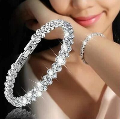 Tennis Armband Sport Zirkonia Strass Silber Gold Cubic Damen Mode Schmuck