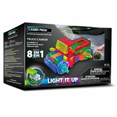 Kids Laser Pegs in Power Block Light Up Truck Construction Building Set 