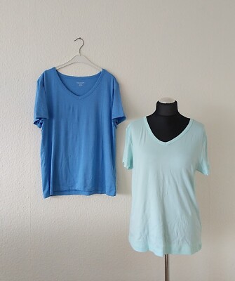 2x Amazon essentials Damen T-Shirt blau Größe XXL