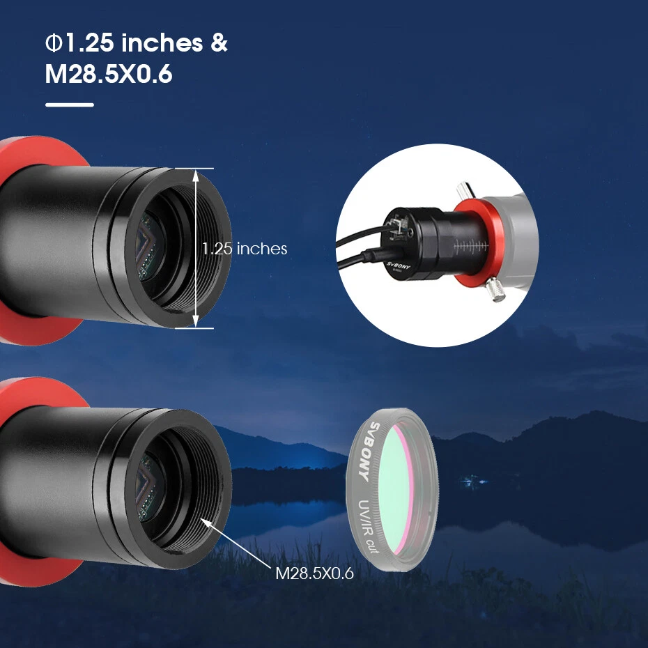 SVBONY SV905C Telescopio Cámara Guía Sensor CMOS 1.23MP para Astrofotografía Foto 3 de 4