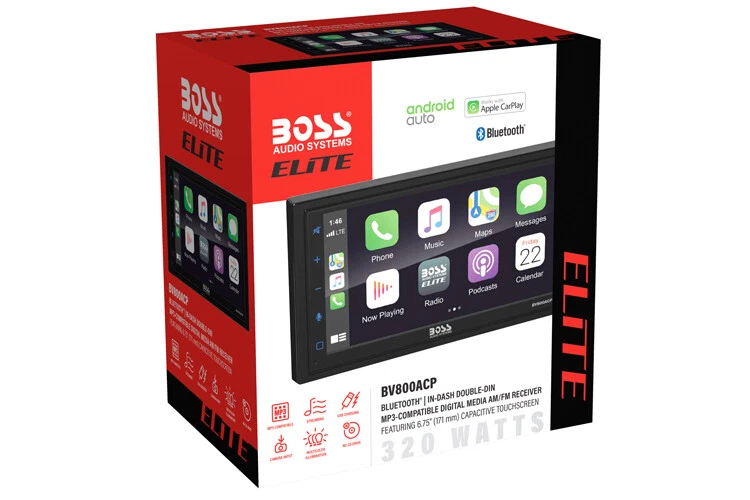 Boss Audio Elite BV800ACP 6.75" Apple CarPlay Android Auto Mechless - Image 4 of 4