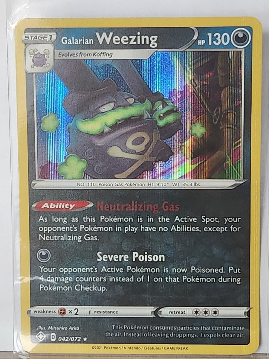 Galarian Weezing 042/072 Rare Reverse Holo Shining Fates