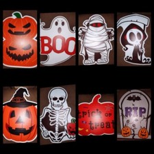 8PCS/Set Halloween Decorations Yard Sign Pumpkin Ghost Party Supplies w/ Stakes