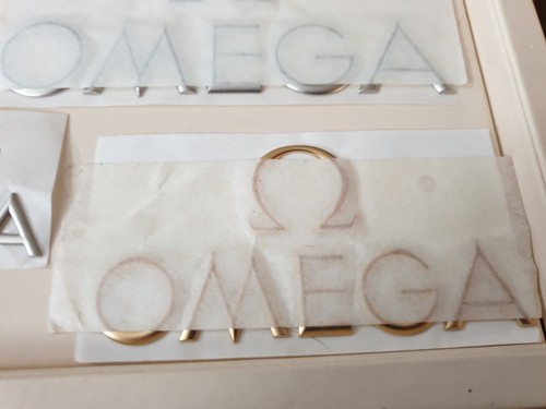 Original OMEGA Uhrenfirma - erhöhter Name & Logo - Aufkleben - Ex-Händler Lager - Bild 7 von 31