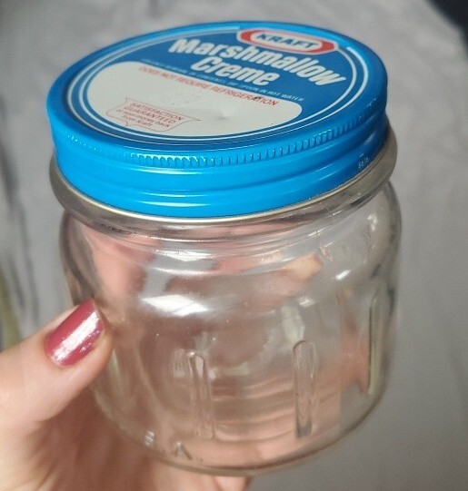 Vintage Kraft Marshmallow Cream Glass Wide Mouth Jar Ball Special