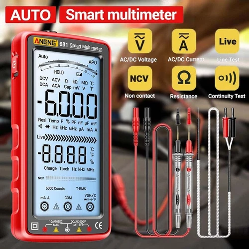 6000 Counts Smart LCD Digital Multimeter AC DC Voltage Tester Resistance Meter - Picture 1 of 11