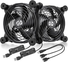 Uphere 120Mm Fan USB Powered Fans Quiet Computer Cooling 5V Fan with 3 Speed Con