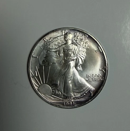 1991 Walking Liberty American Eagle $1 Dollar Coin, 1 oz Fine Silver