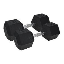 Urban Fitness PRO Hex Dumbbell - Rubber Coated (Pair): Black - 2 x 15kg - New