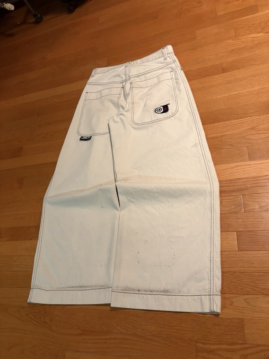 JNCO Twin Cannon White Baggy y2k wide leg Grunge denim Jeans size