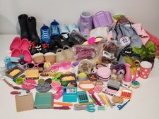 90 pcs Lot Our Generation Doll Accessories Food Shoes Glasses Clothes School
