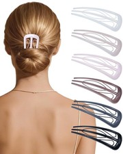 6 PCS French Hair Pins for Women, U-Shaped Hair Forks Stick for Bun Updo Chig...