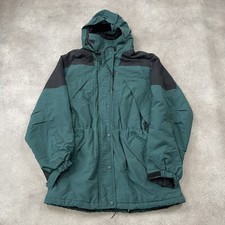 L.L. Bean Parka Jacket Womens Large Hooded Full Zip Rain Coat, Green