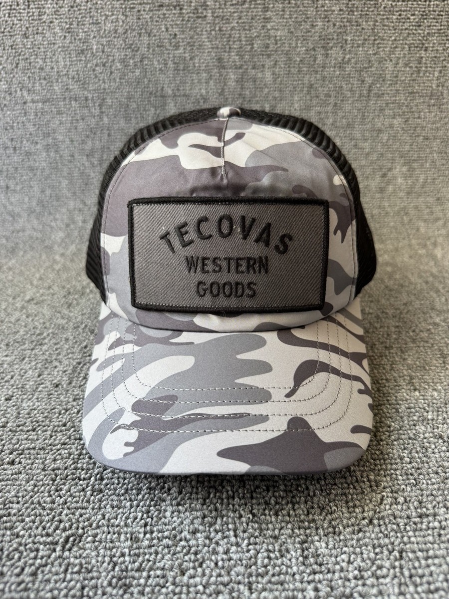 Tecovas Western Goods Camo Trucker Hat Snapback Grey One Size Adjustable