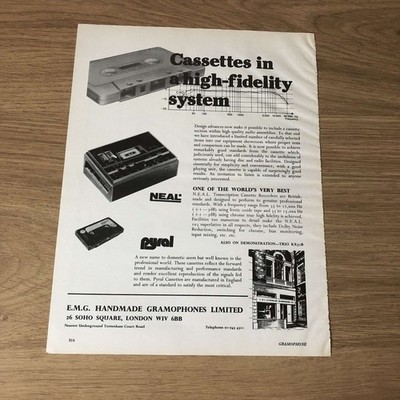 GRAM125 MAGAZINE ADVERT 11X8 E.M.G HANDMADE GRAMOPHONES