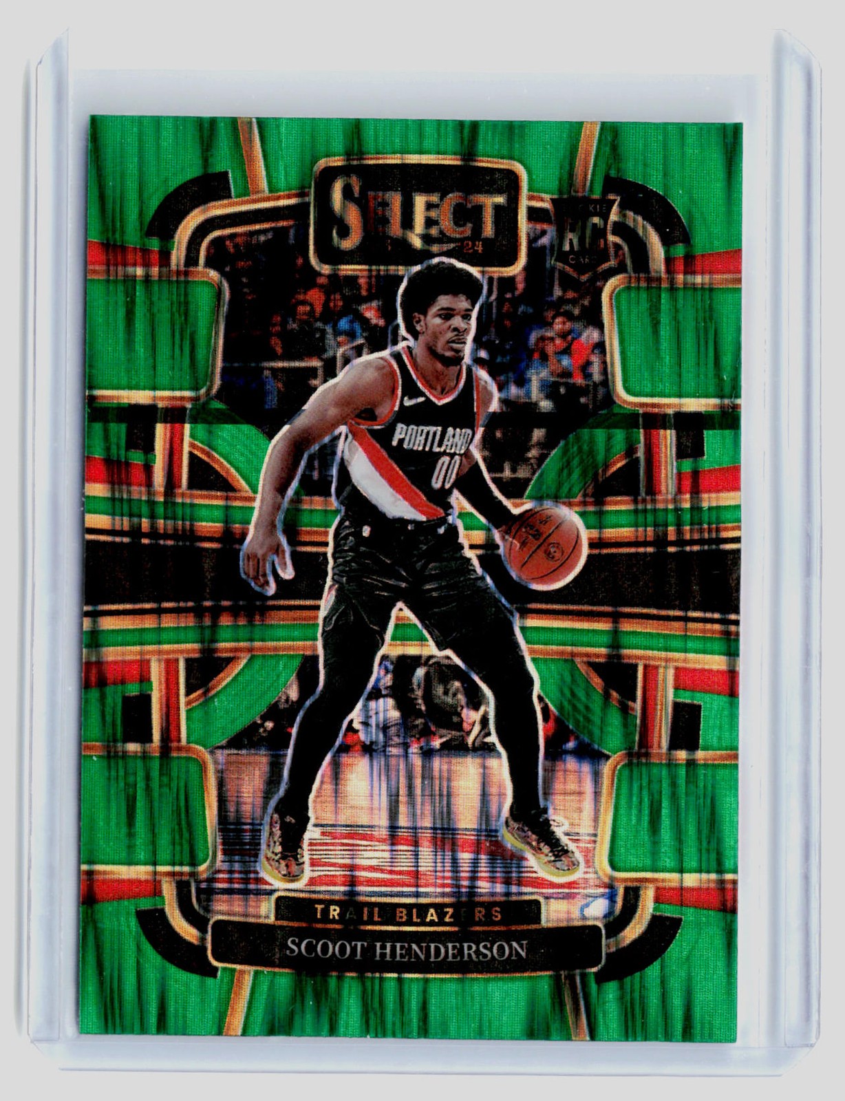 2023-24 Panini Select #77 Scoot Henderson Green Shock Prizm Rookie RC