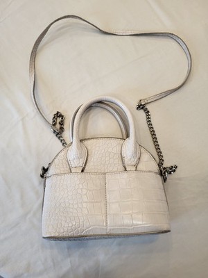 Ivory Purse Clutch Zara Vegan Leather Shoulder Bag with Cross Over Strap