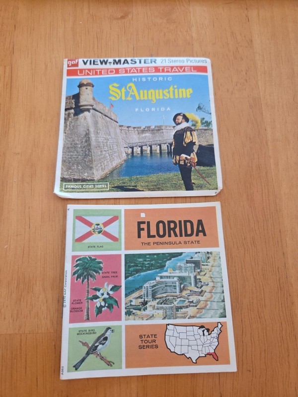 Vintage Gaf View-Master Historic St Augustine, Florida 3 Reels W/ Small Booklet