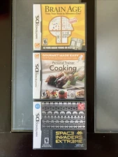 Nintendo DS *SEALED LOT* 3 Games (Brain Age, PT Cooking, Space Invaders)